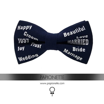 Papion Just Married Navy