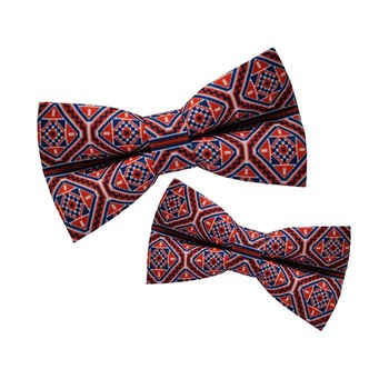 Set Papion Tata si Fiu Etnic Geometric Red