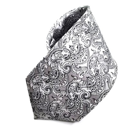 Cravata Paisley silver1