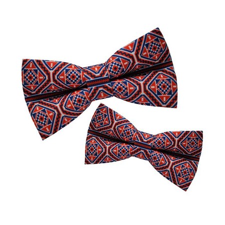Set Papion Tata si Fiu Etnic Geometric Red