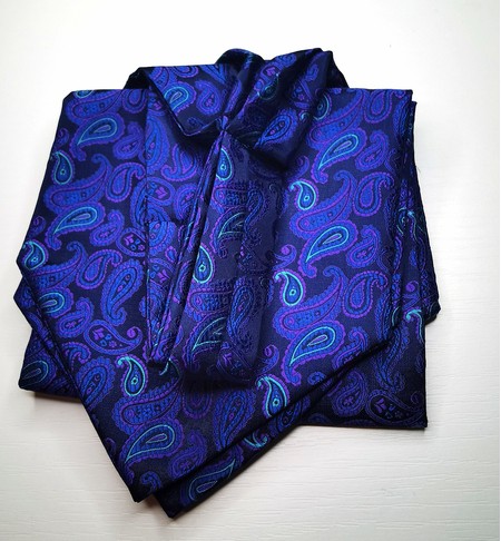 Esarfa Ascot Blue Paisley